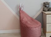 Велюровое розовое Кресло-мешок 80*55