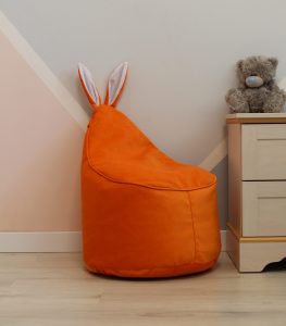Велюровое оранжевый неон Кресло-мешок 80*55