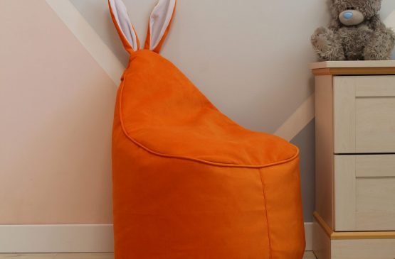 Велюровое оранжевый неон Кресло-мешок 80*55