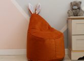 Велюровое темно-оранжевое Кресло-мешок 80*55