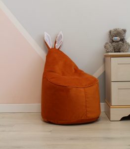 Велюровое темно-оранжевое Кресло-мешок 80*55
