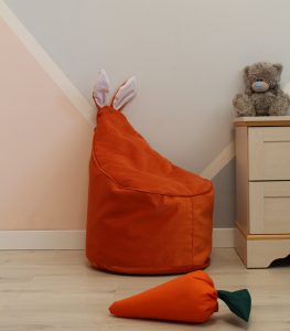 Велюровое оранжевое Кресло-мешок 80*55