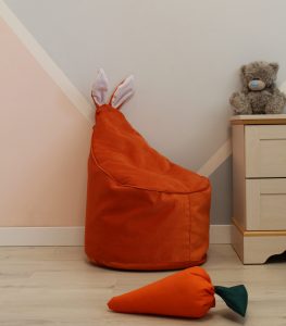 Велюровое оранжевое Кресло-мешок 80*55