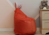 Велюровое Розово-оранжевое Кресло-мешок 80*55