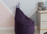 Велюровое темно-фиолетовое Кресло-мешок 80*55