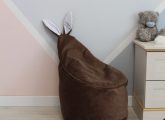Велюровое шоколадное Кресло-мешок 80*55