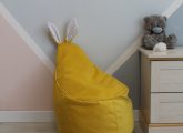 Велюровое желтое Кресло-мешок 80*55